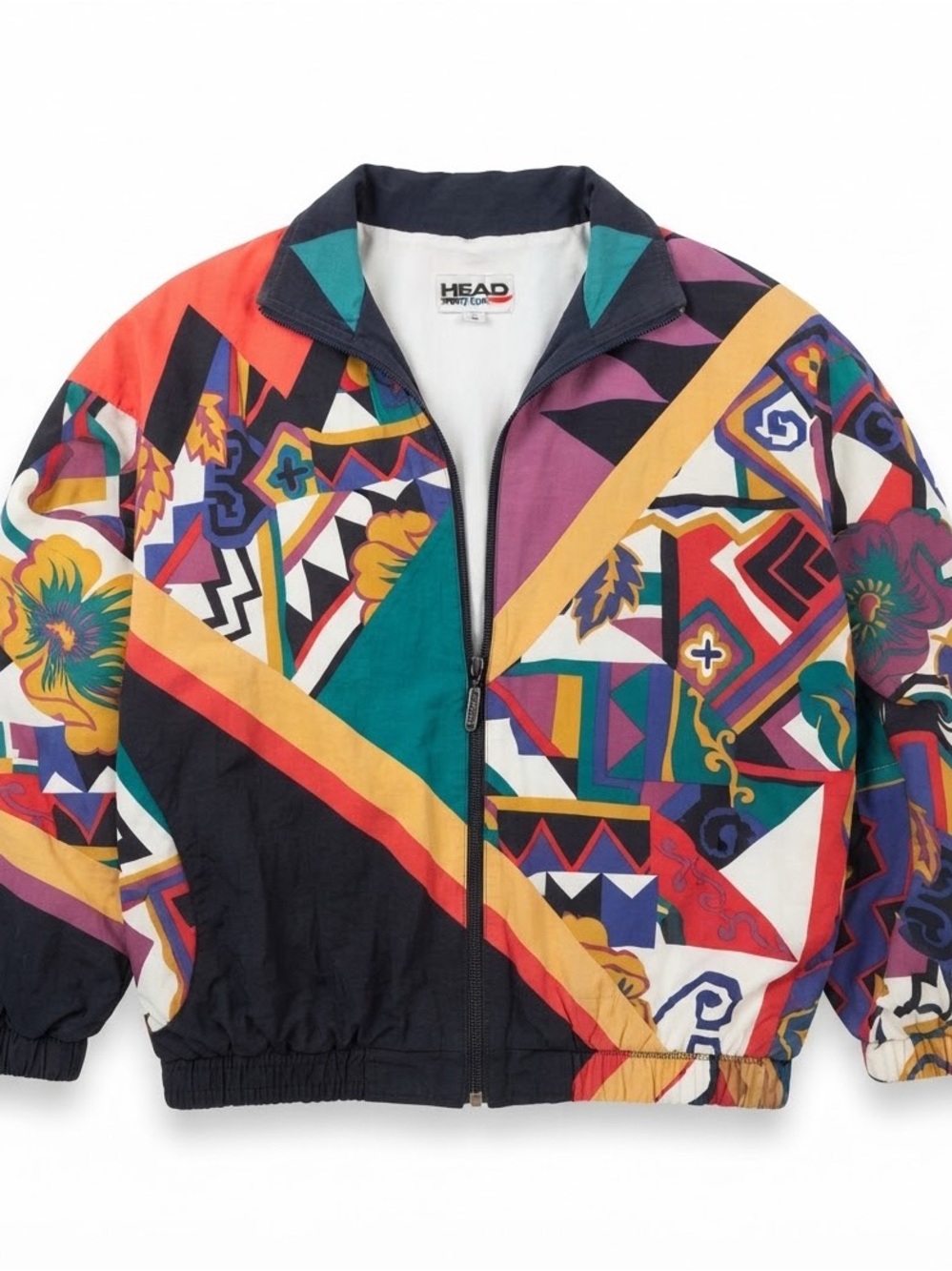 HEAD Multicolor Vintage-Inspired Windbreaker with Graphic Panels